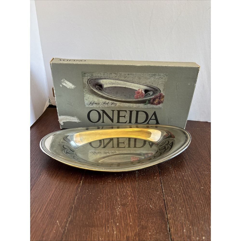 Oneida Silverplate 13 1/2" Jefferson Roll Tray 1989 Vintage No 4810